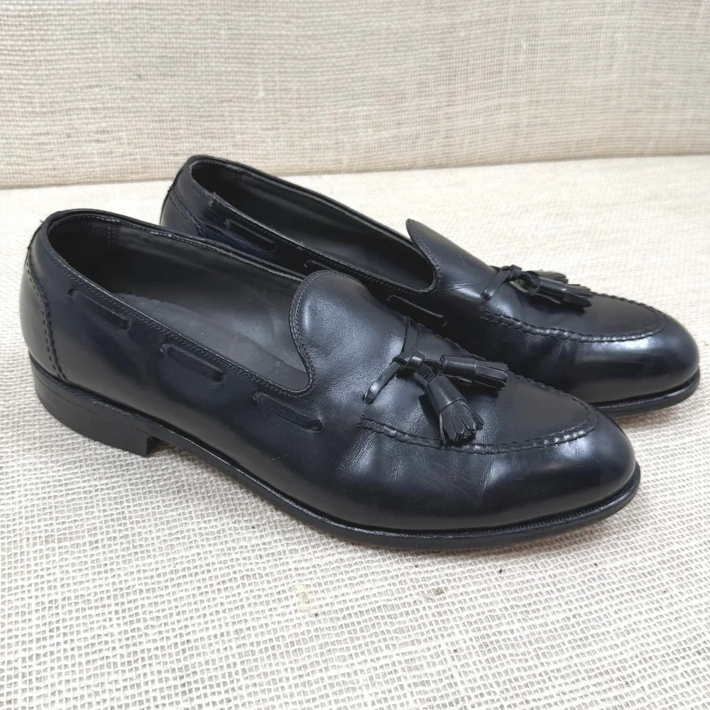 FootJoy Classics Mens 10.5 D Black Leather Tassel Loafers Dress Shoes 75309 USA